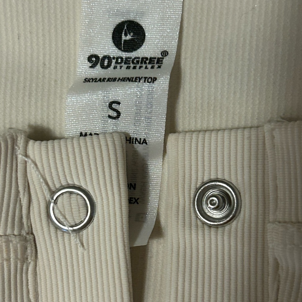 90 Degree By Reflex Cream Button Down Shirt - Picture 6 of 6